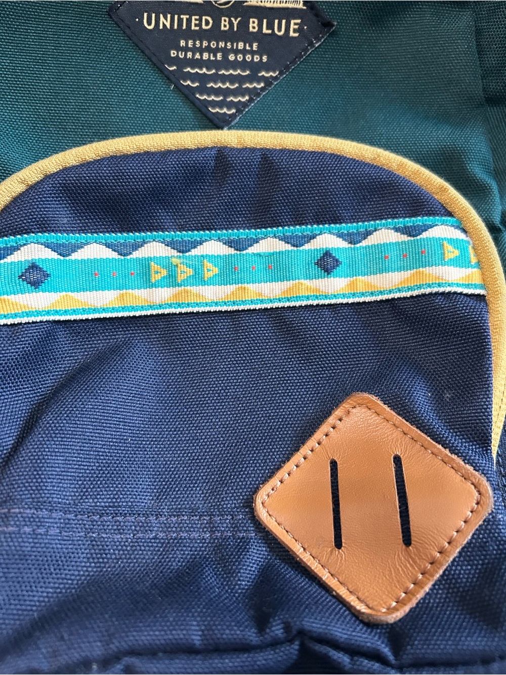 United By Blue Green & Navy Small Backpack - Picture 4 of 8